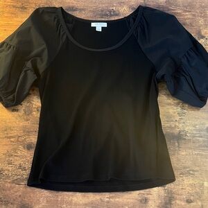 Elegant Black Puff Sleeve Blouse